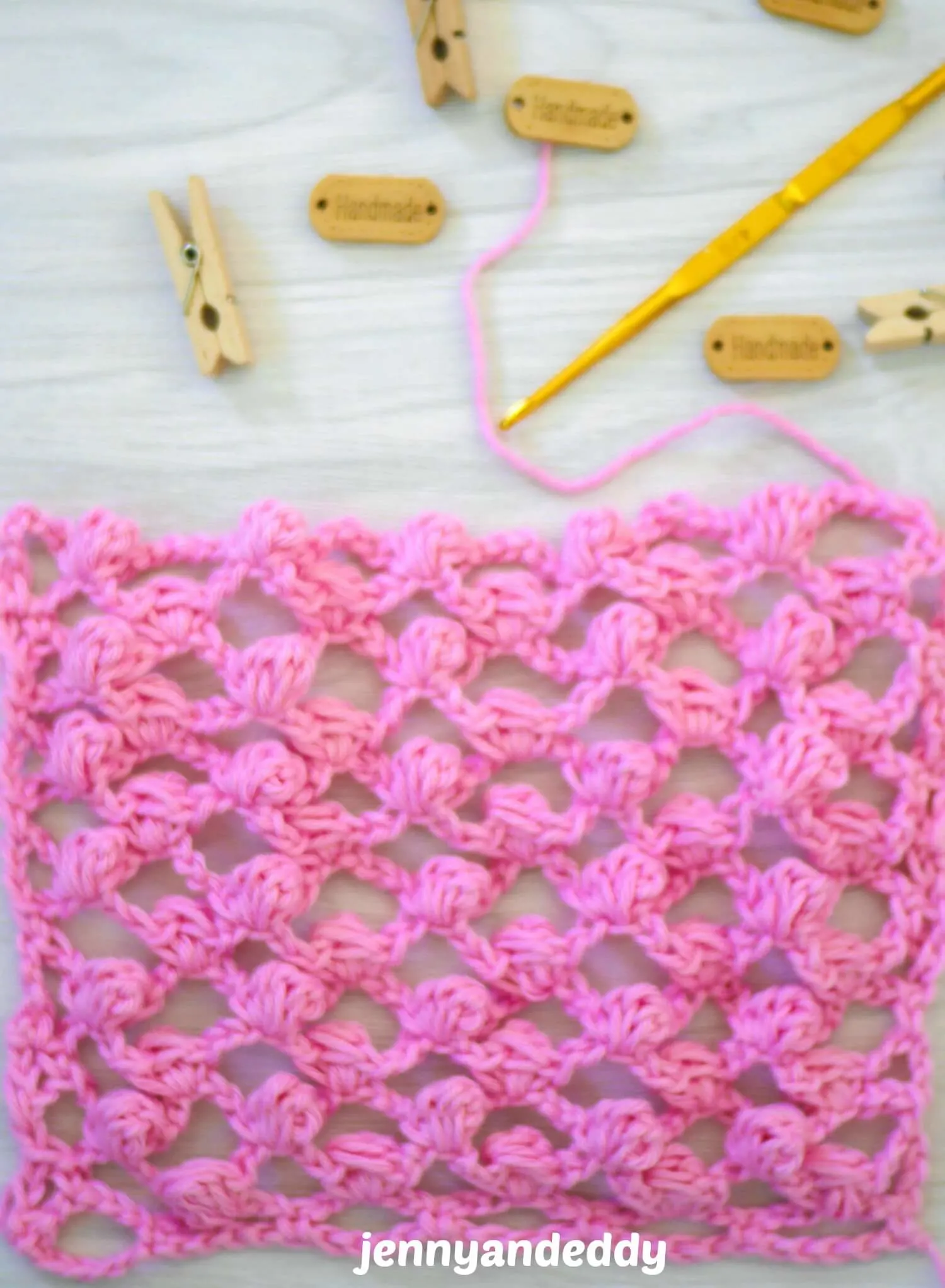 how to crochet mini puff mesh stitch tutorial