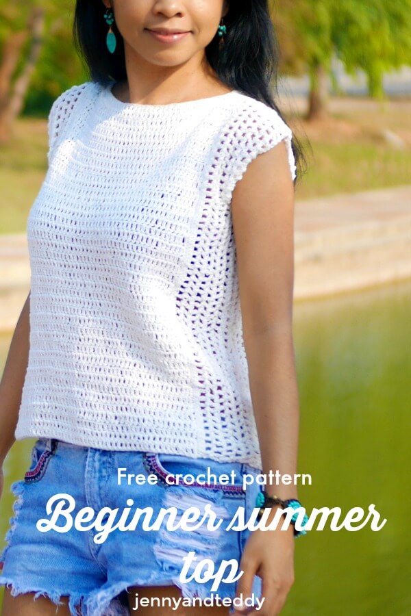 beginner summer crochet top free pattern.