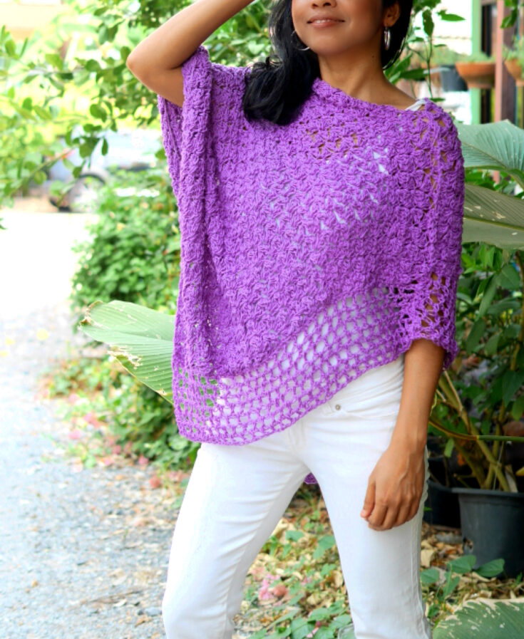 crochet wrap poncho for summer free pattern.