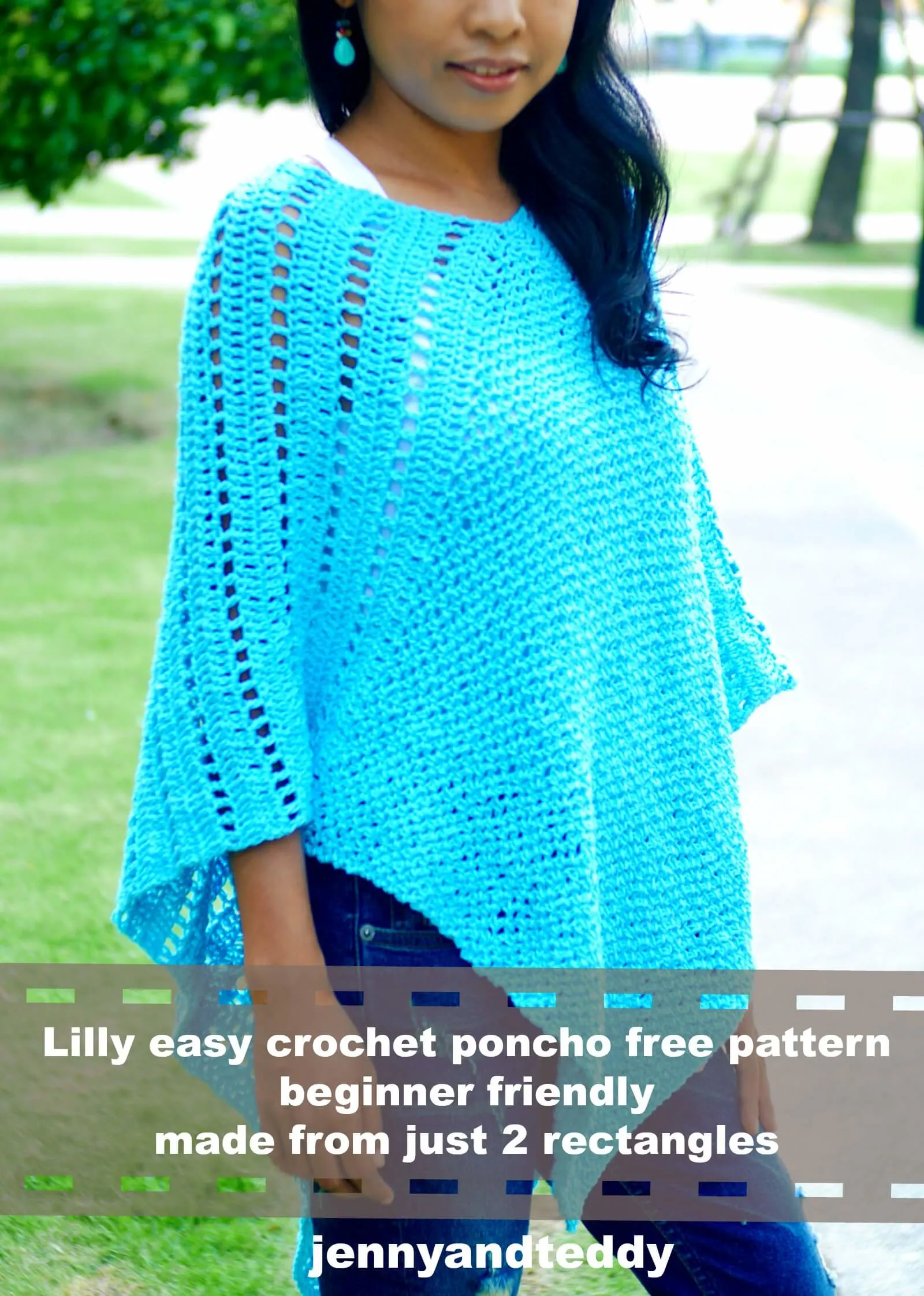 easy crochet poncho free pattern