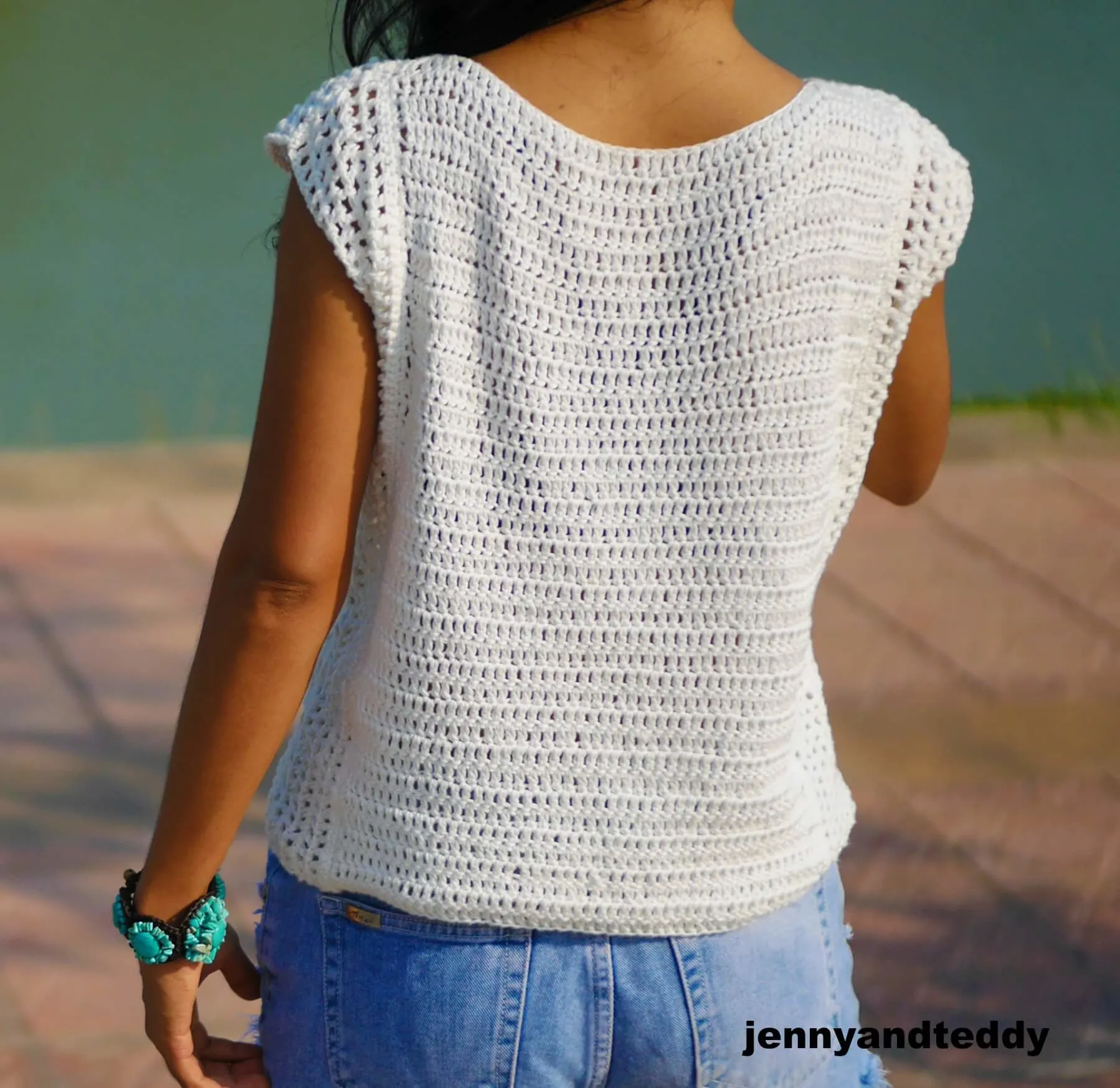  crochet summer top tee free pattern.