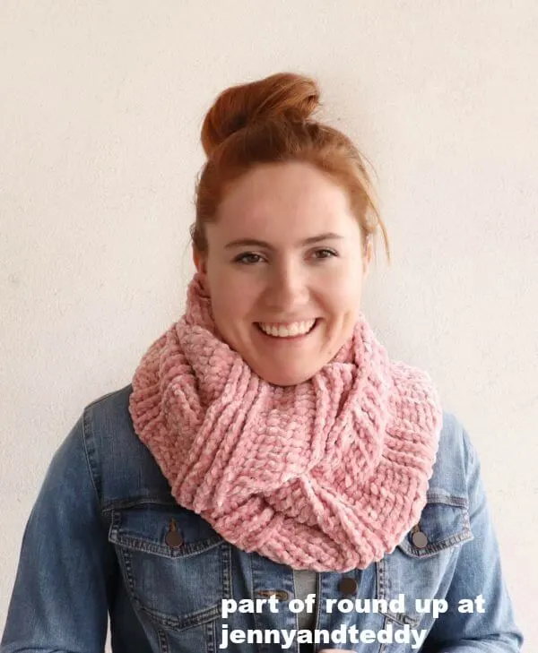 crochet velvet infinity scarf image