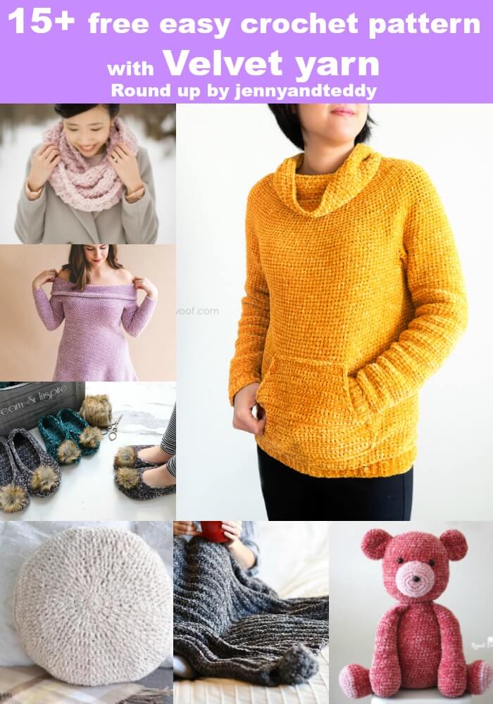 15 Free Easy Crochet Patterns Made With Velvet Yarn