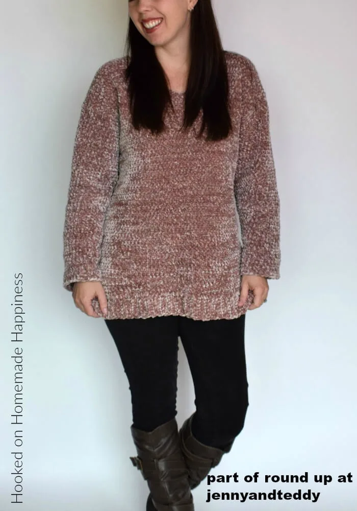 velvet pullover sweater crochet pattern image