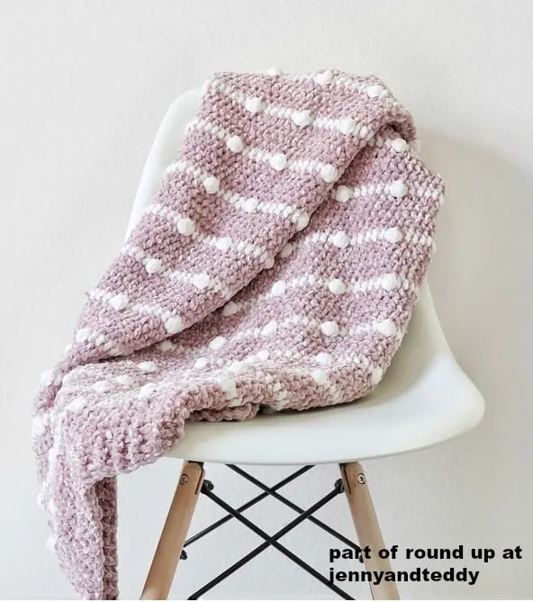 crochet velvet dotted blanket image