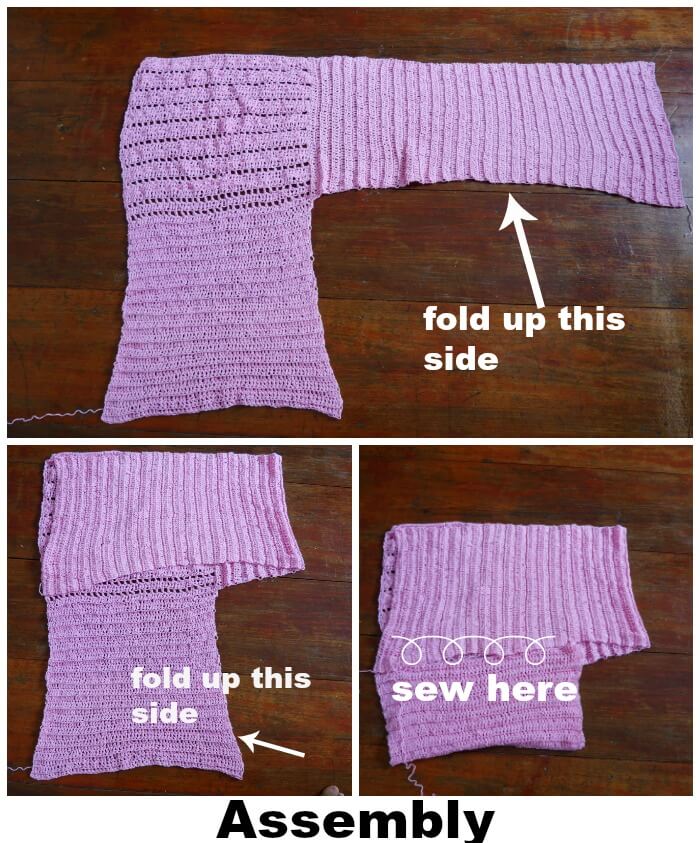 How to assemble and seaming crochet poncho.