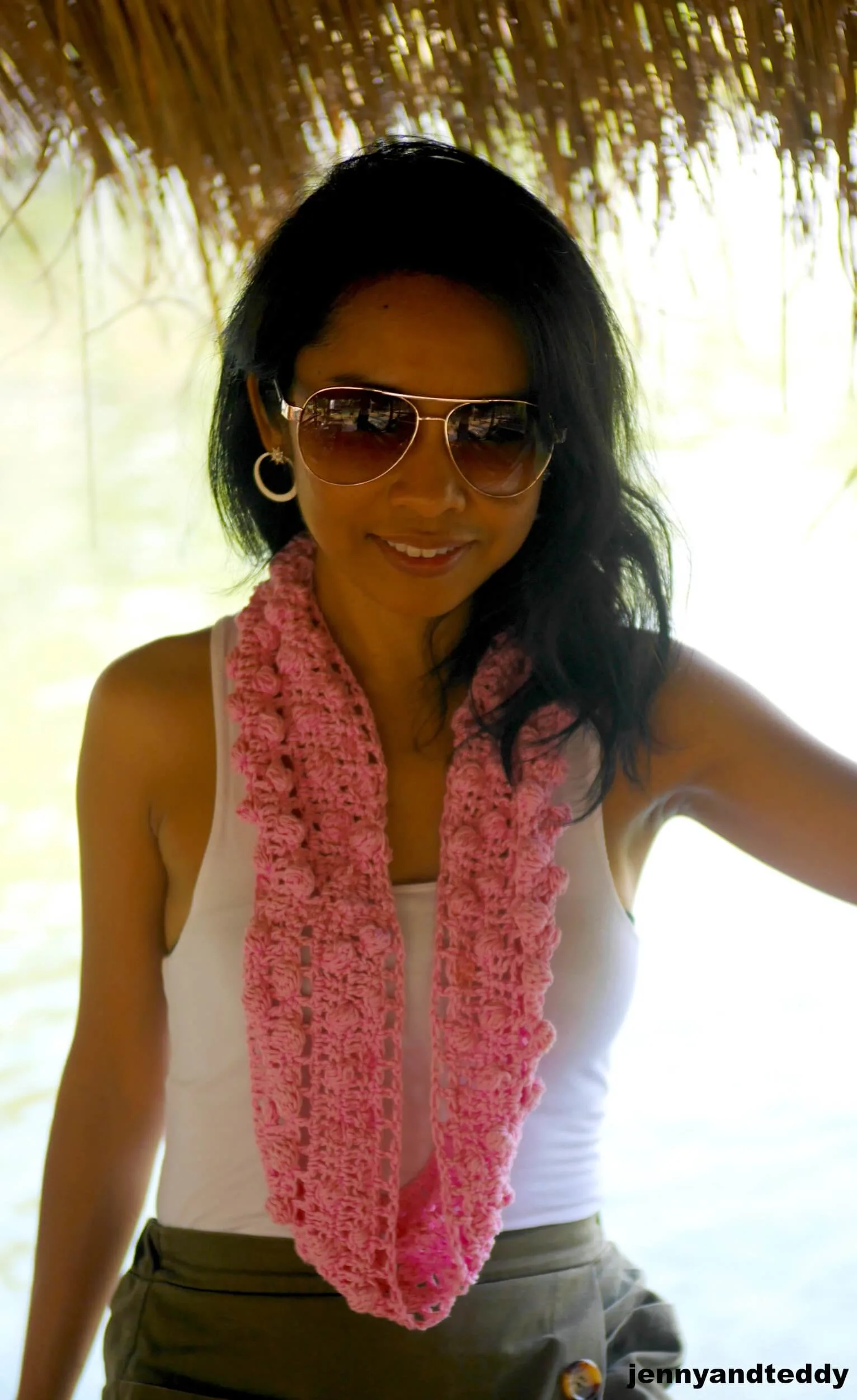 bobble stitch crochet scarf photo