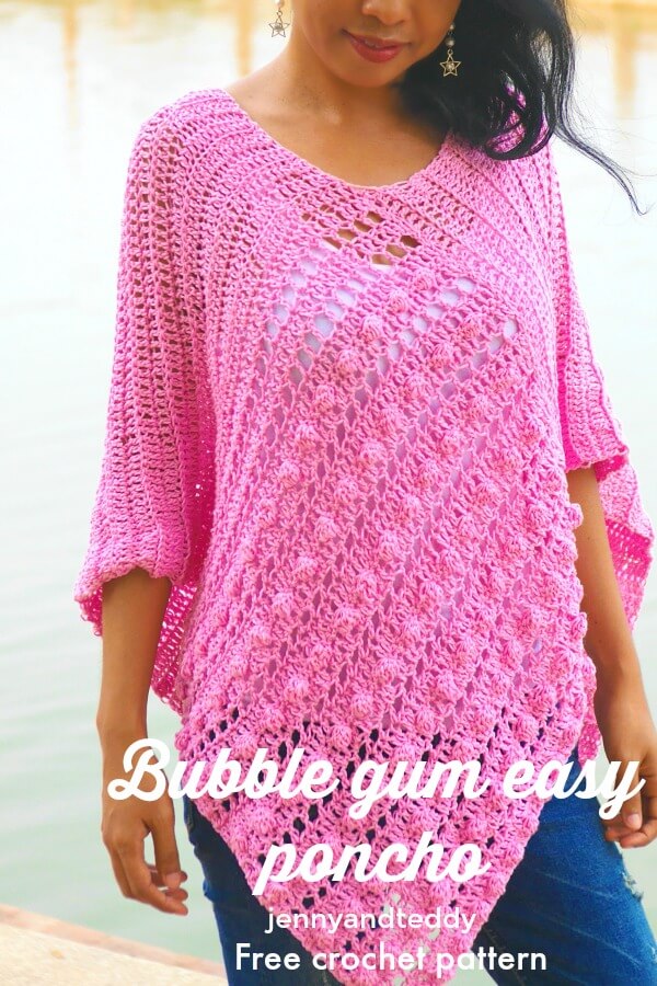 bubble gum easy crochet ponch image