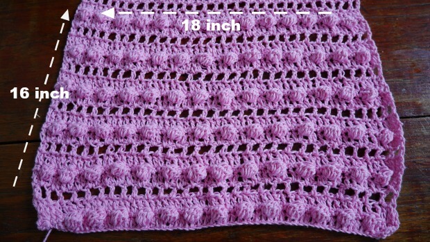 crochet bobble stitch in row.