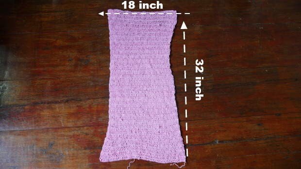 one crochet rectangle.