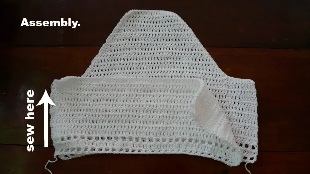 seam the side for easy crochet halter top pattern.