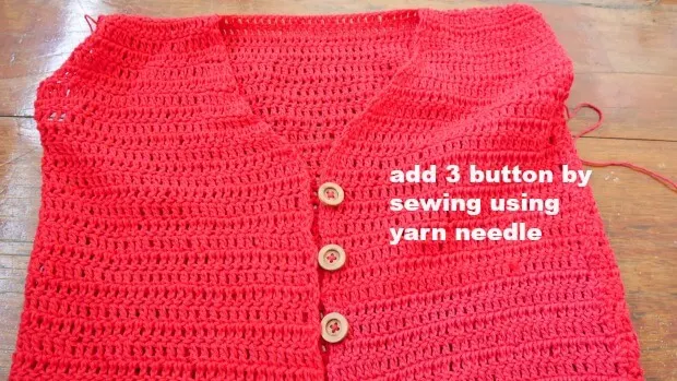 crochet top attach button