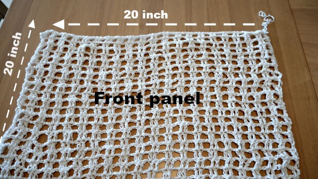 crochet beach cover up front panel