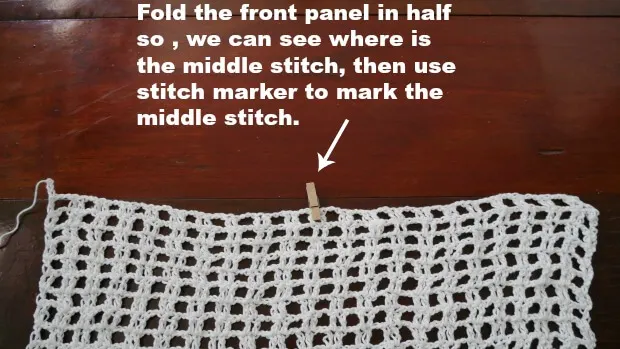 crochet beach cover up back panel.