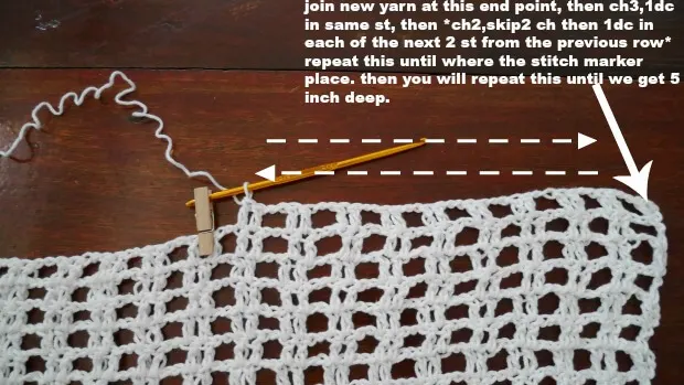 crochet the neckline for swimsuit cover up.