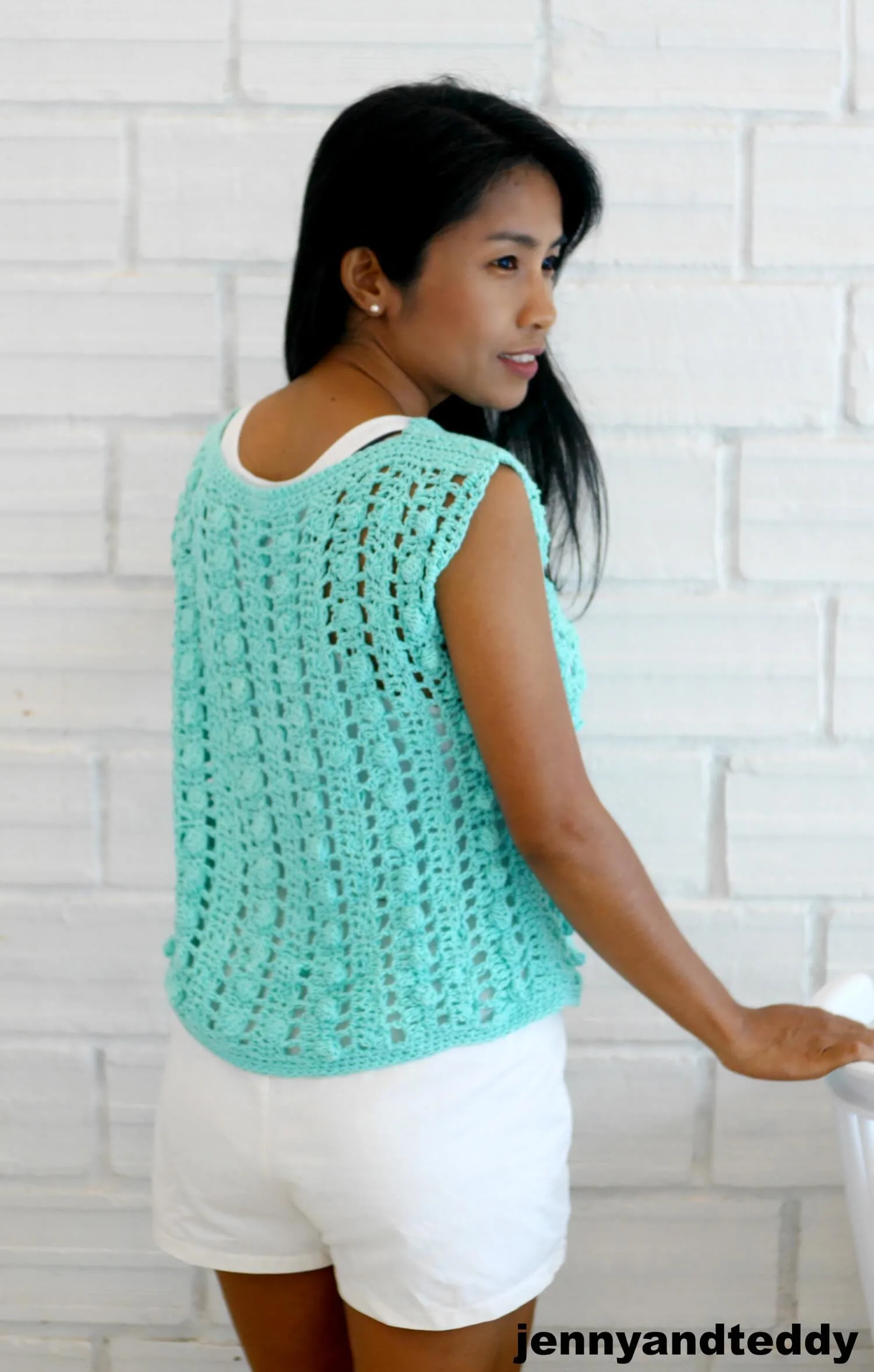 bobble crochet stitch summer top image