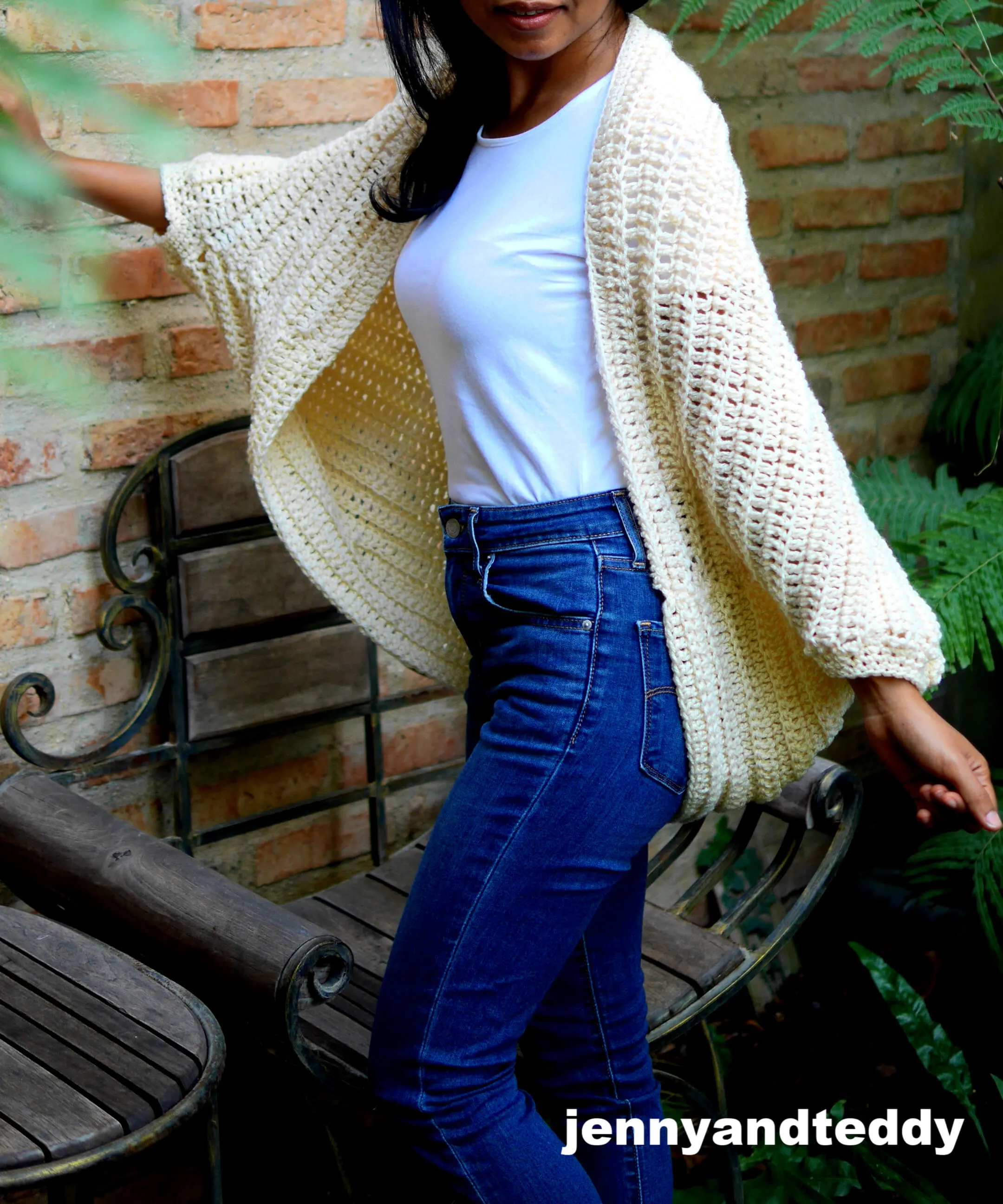 easy double crochet chunky cocoon cardigan for beginner crochet tutorial