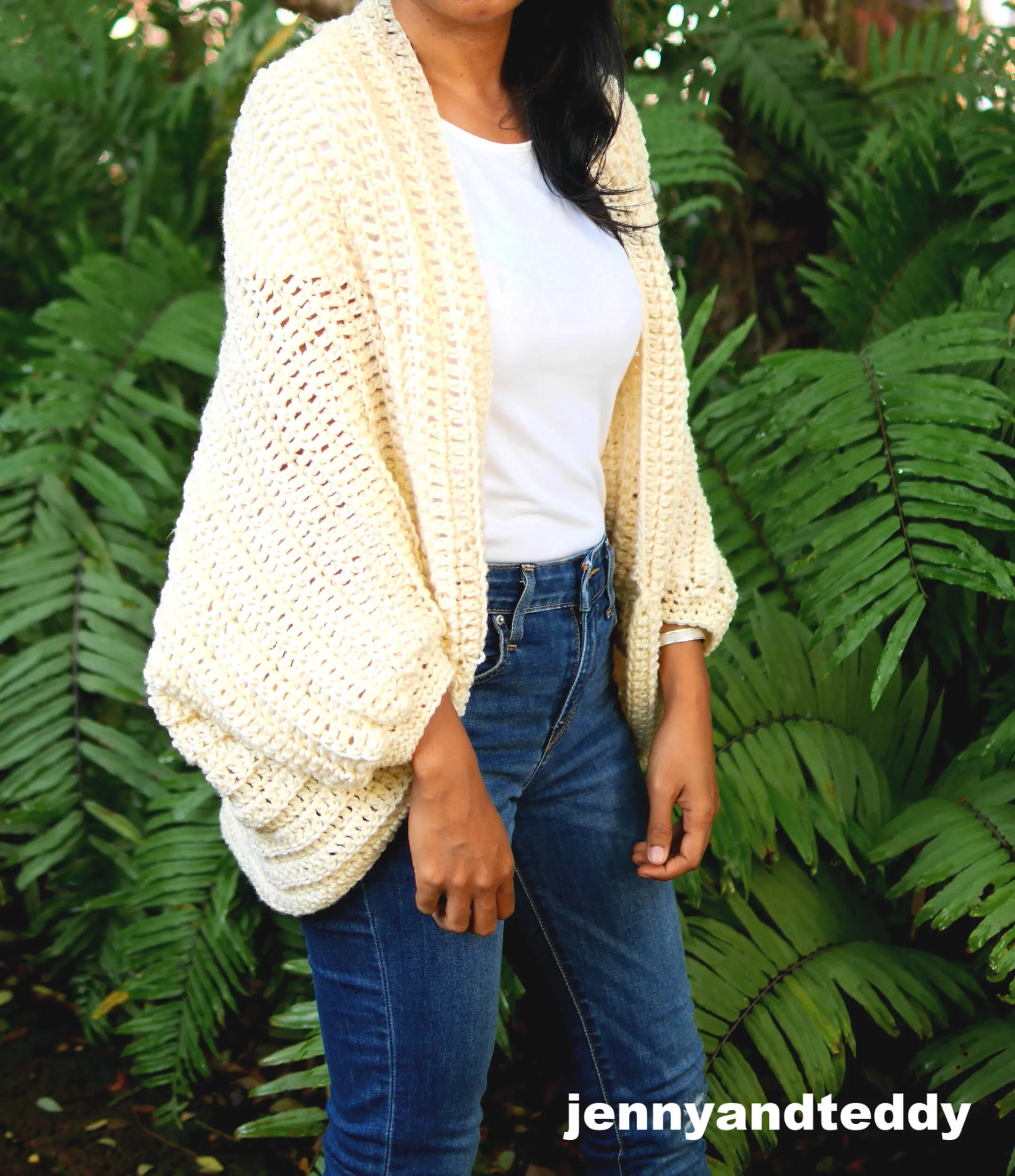 all double crochet cocoon cardigan free crochet pattern