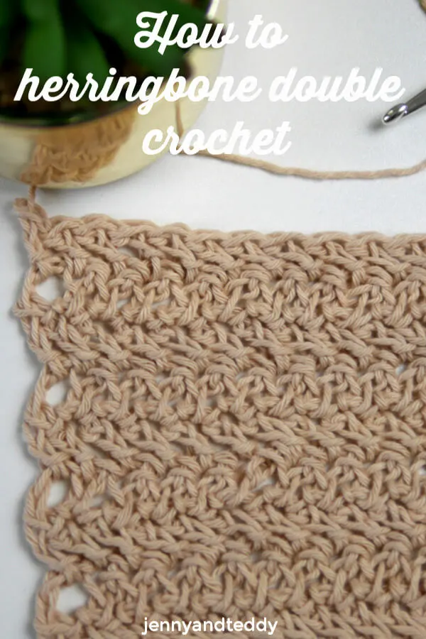 how to crochet herringbone double crochet stitch