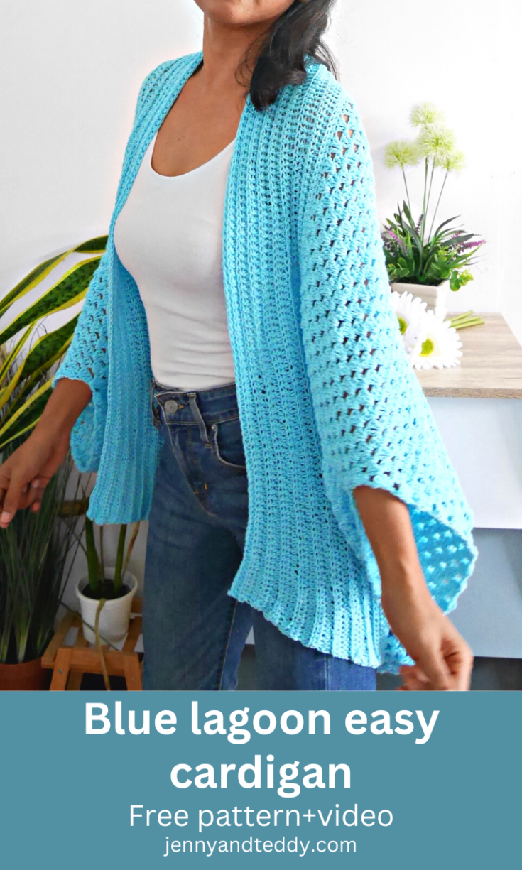 easy and oversized crochet cardigan free pattern.