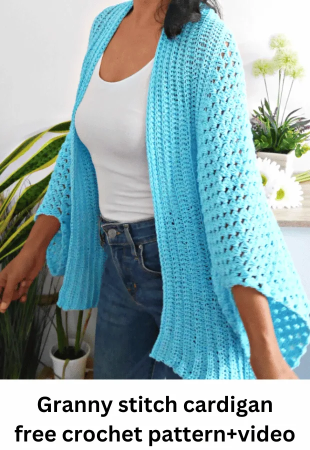 Easy crochet granny stitch cardigan free pattern- Jennyandteddy