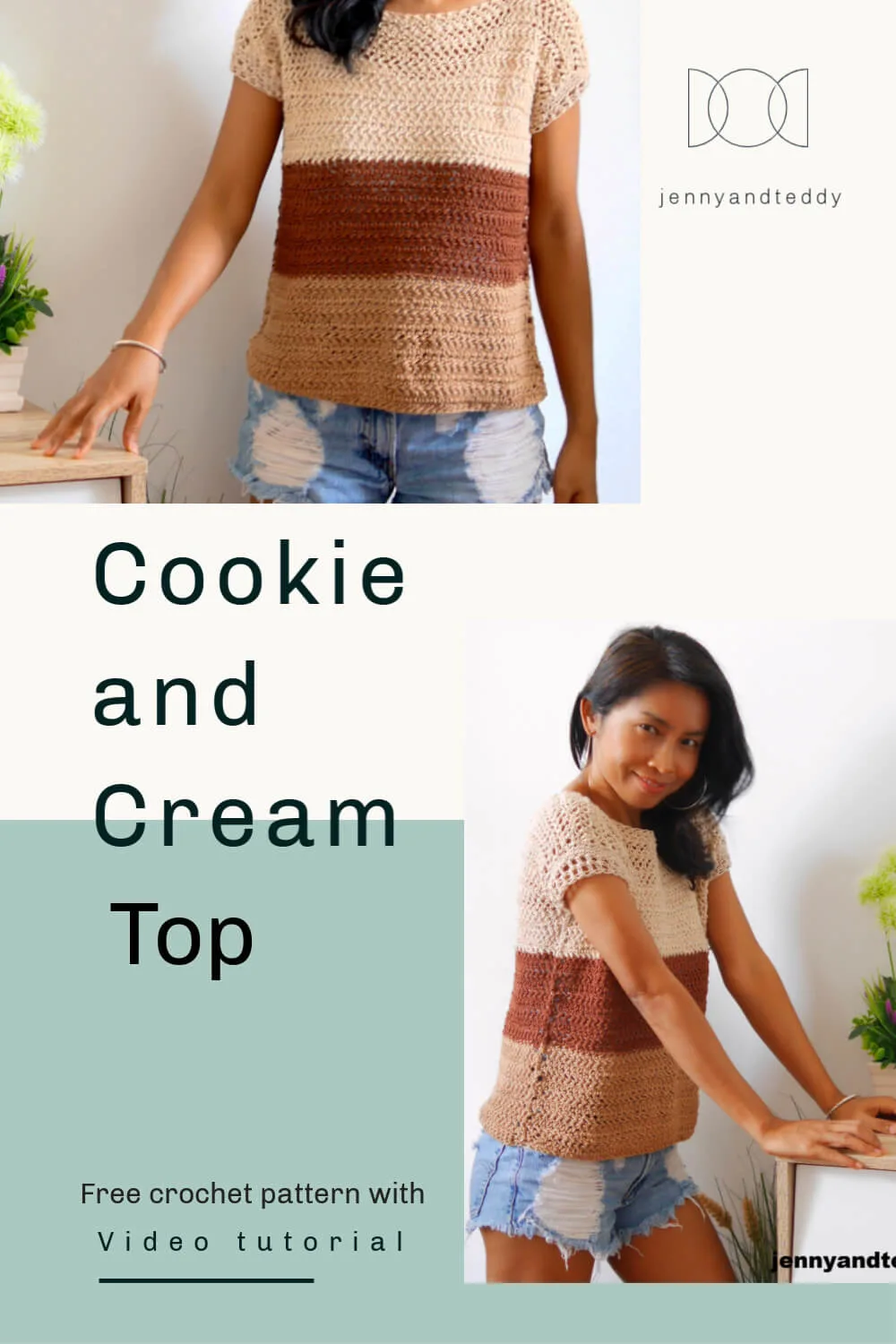 cookie and cream crochet top free pattern