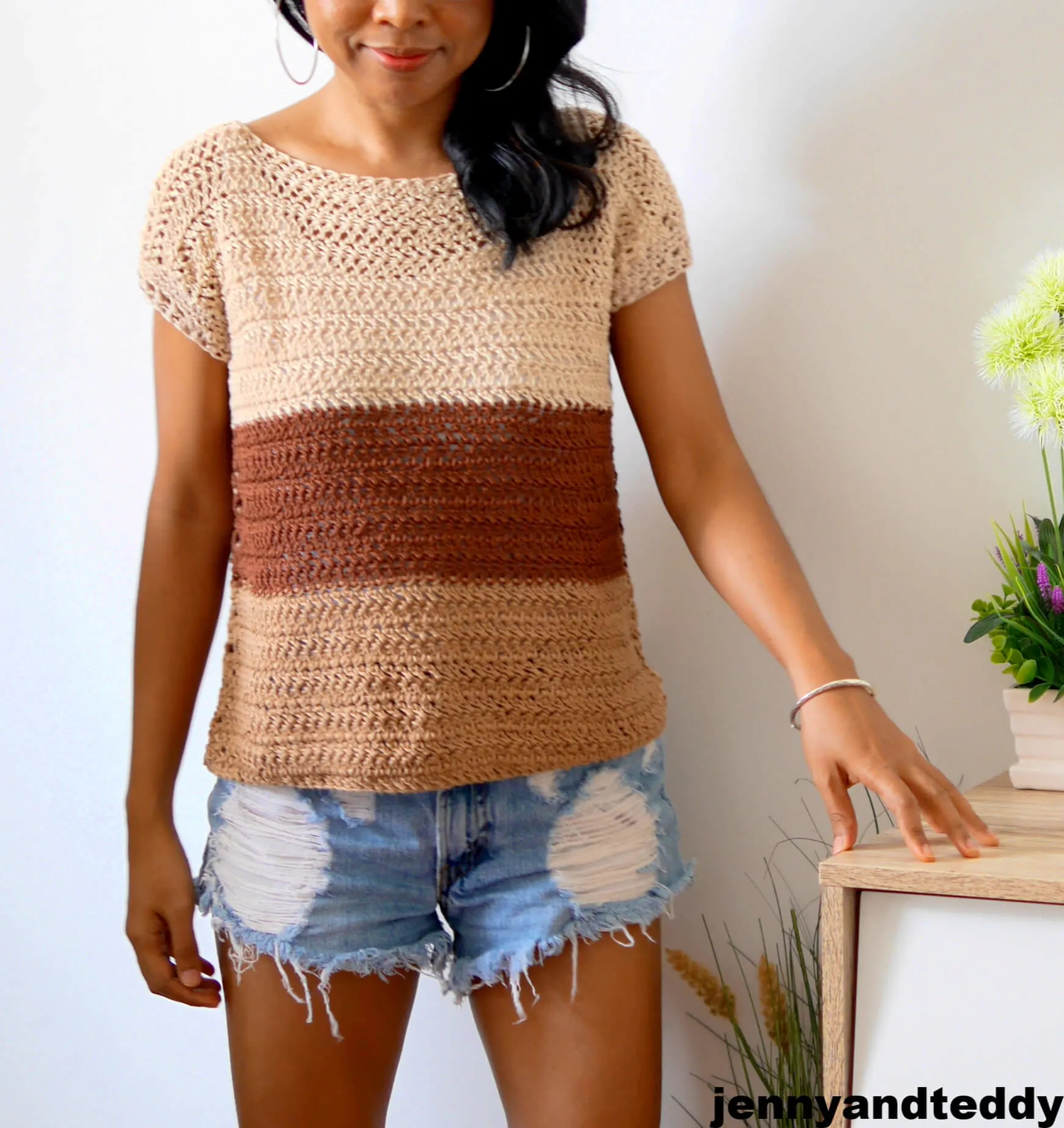 cookie and cream easy summer top and spring crochet tutorial