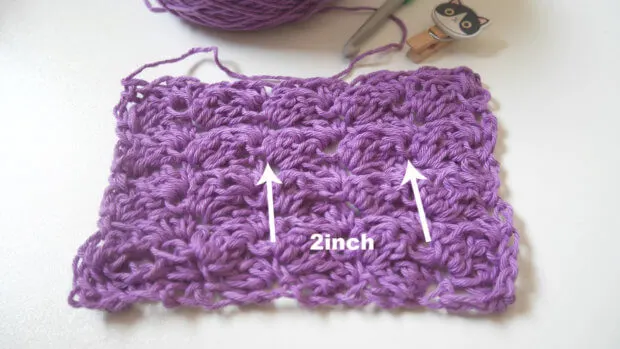 crochet guage for blanket stitch.