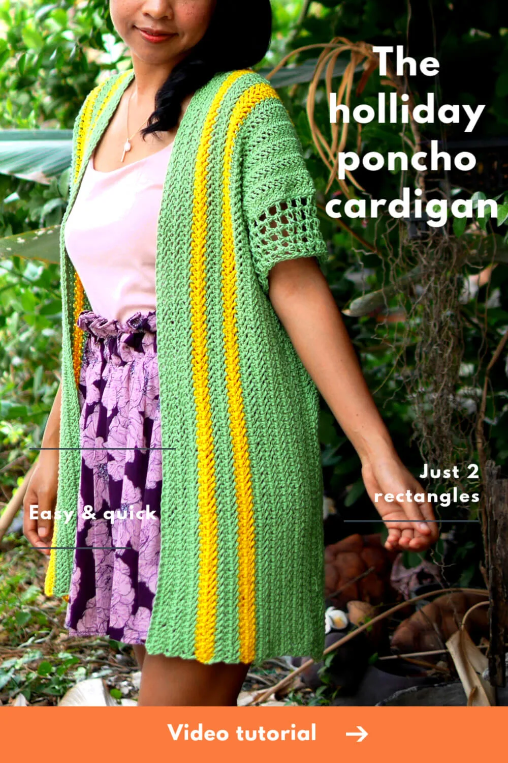 simple summer crochet poncho cardigan video tutorial