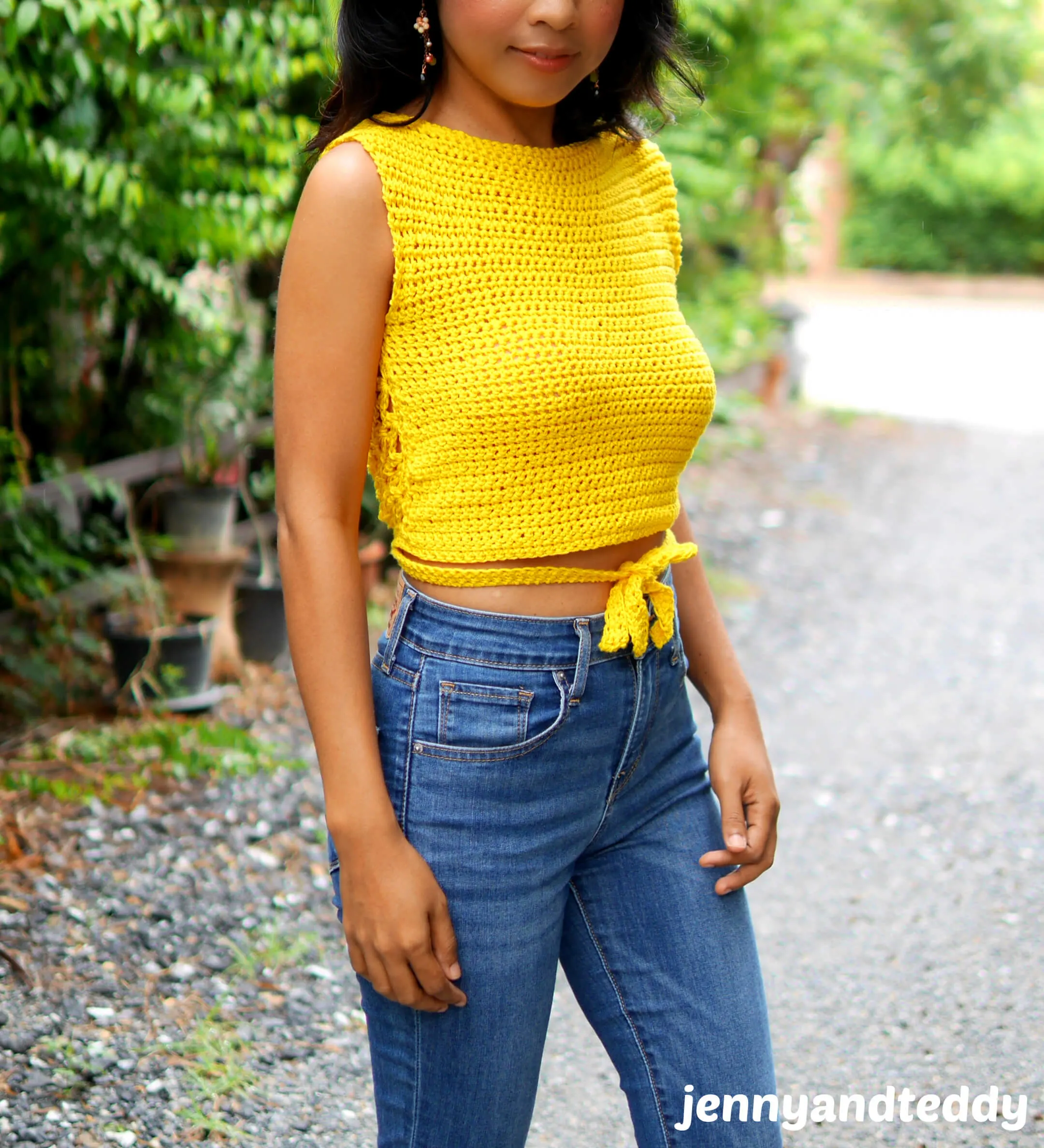 easy crochet crop top sunflower summmer top crochet free pattern