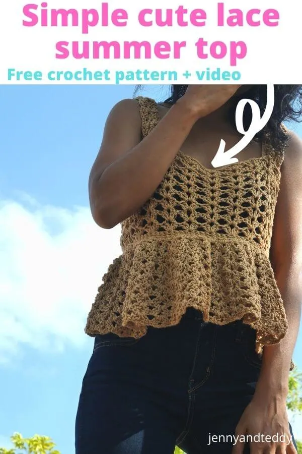 jessy simple cute crochet summer lace top free pattern