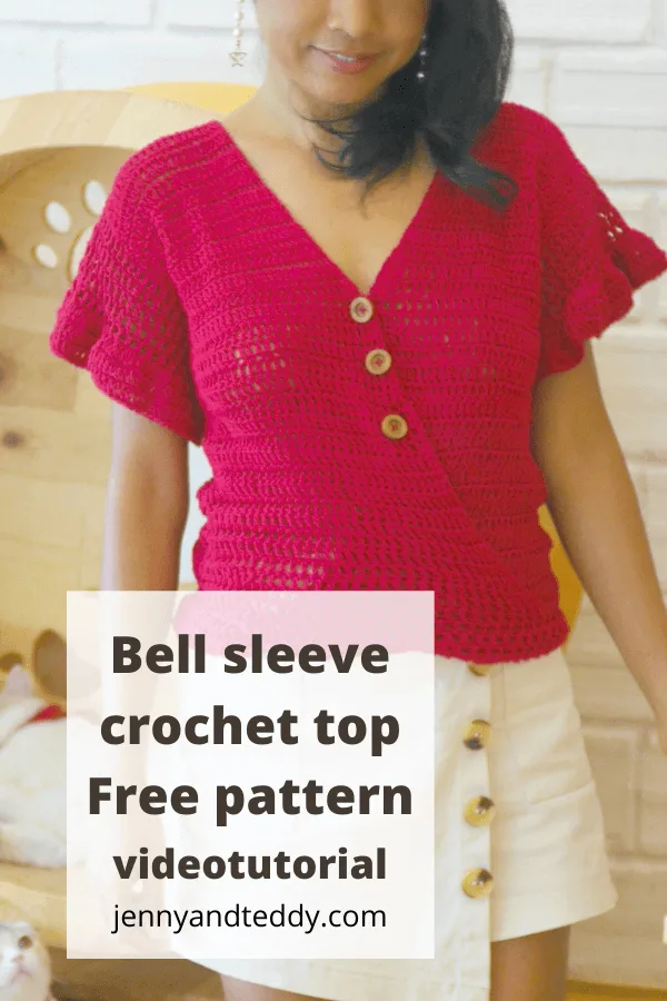 easy crochet bell sleeve top plus size free video tutorial cute crochet bell sleeve top free pattern