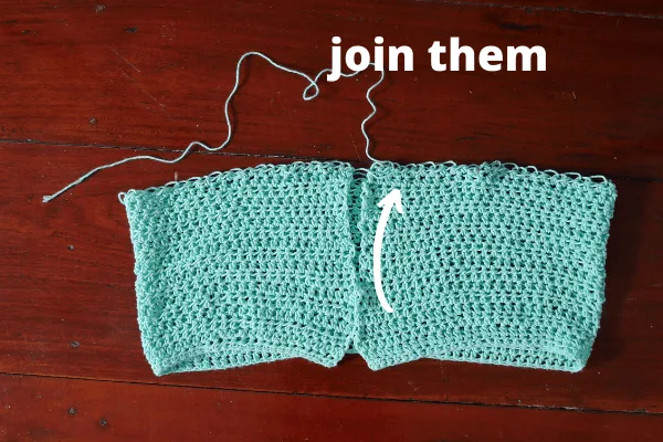 join the crochet rectangle