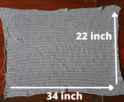 Crochet shrug made from rectangle.