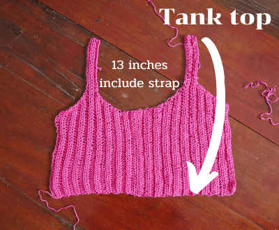 Easy ribbed crochet tank top free pattern.