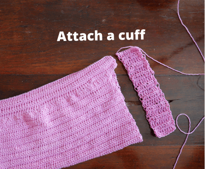 attach cuff to crochet sleeve