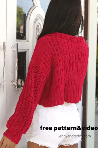 crochet polo sweater with collared free tutorial