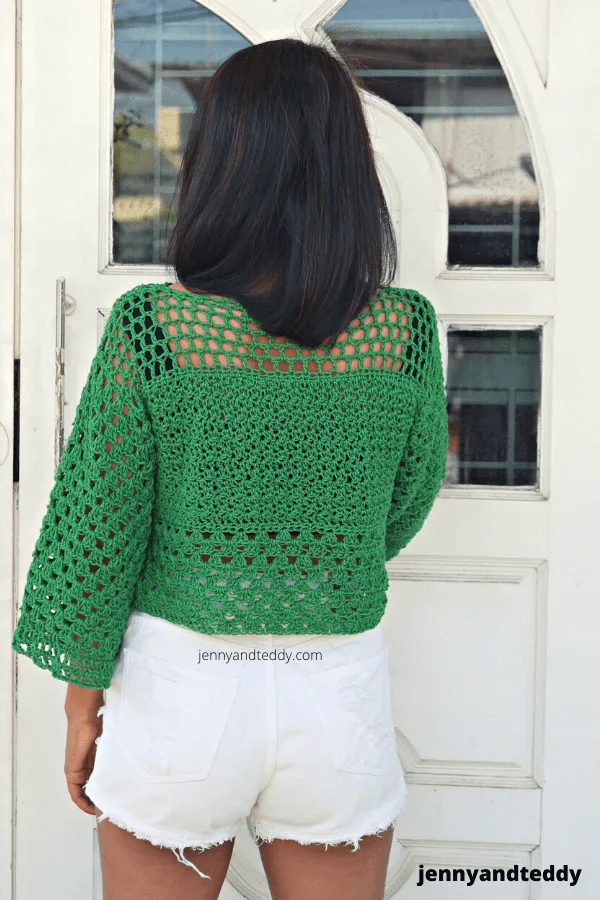 bell sleeve crochet sweater free pattern