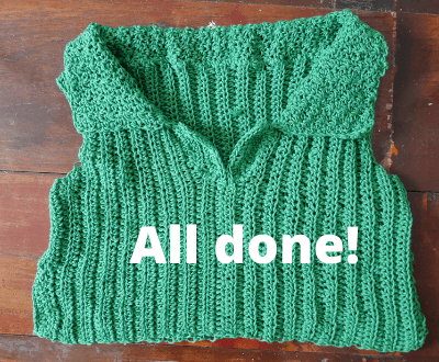 Finished crochet top.