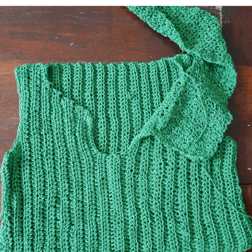 How to attach crochet collar to crochet top.