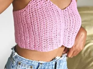 Easy crochet crop cami top