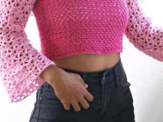 How to easy crochet bell sleeves sweater top . - Free Crochet Patterns for  beginner.