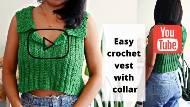 easy crochet sweater vest  with youtube tutorial.
