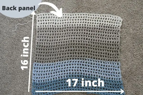 back panel for crochet opeen mesh  top.