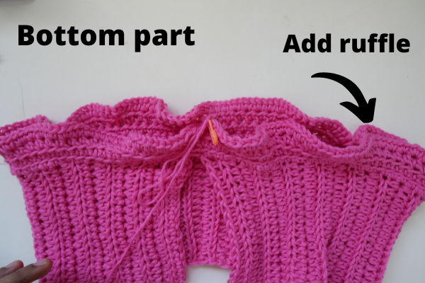 crochet tank top bottom part.