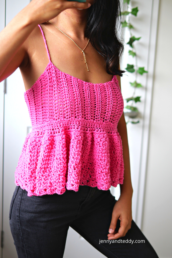 crochet peplum singlet top free pattern.