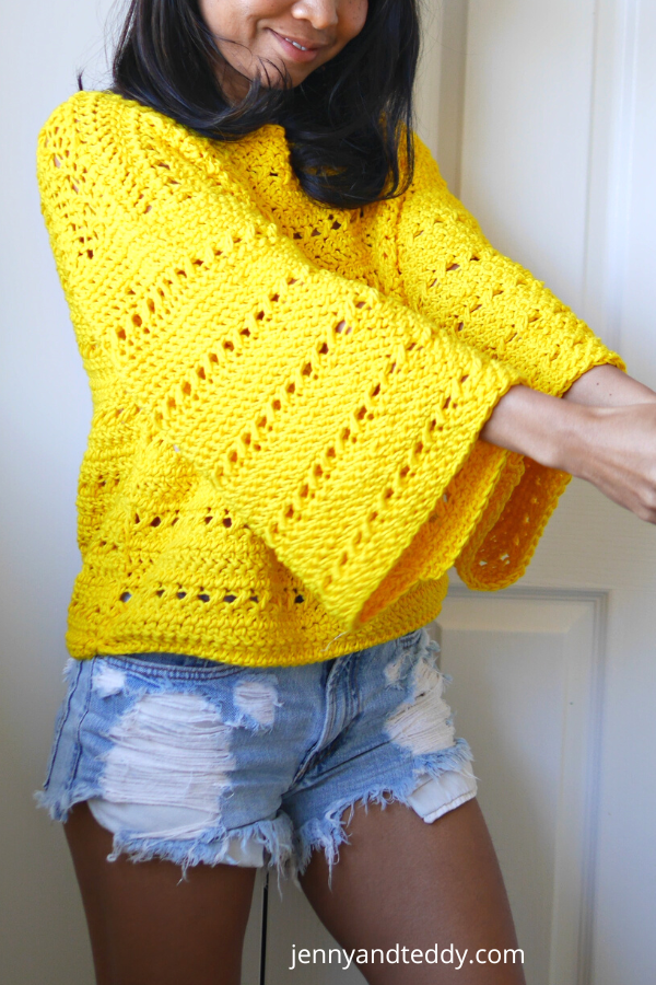 crochet pullover sweater top free pattern.