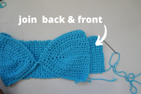 join back and front panel by sewing.