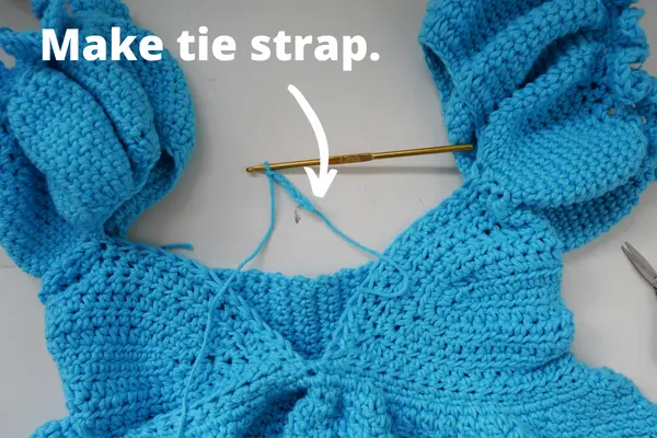 crochet tie strap.