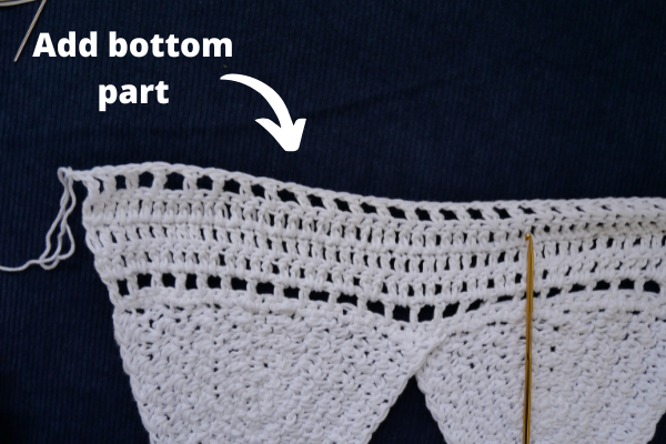 add bottom part of the bralette cup.
